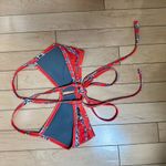 JOLYN Vent Bikini Top Swimsuit Swim Red Batik Print Size Medium Photo 3