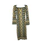 MISA Los Angeles  knit Geometric Print offShoulder Maxi Dress Bell Sleeves  L Photo 3