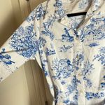 Chloe+Rene Woman’s Blue and White Printed Shirt Dress size large Photo 7