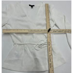 J.Crew Shirt Womens 00‎ White Wrap Tie Waist Long Sleeve V Photo 6