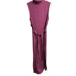 ASOS Design Column Ribbed Sleeveless Turtleneck Maxi Dress Burgundy 10 Photo 1