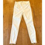 Paige  Hoxton ankle white raw hem mid rise skinny jeans 27 Photo 11
