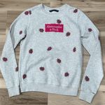 Abercrombie & Fitch Gray Floral Sweatshirt Women’s Small Photo 0