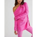 We The Free Get Together Long Sleeve Off Shoulder Top Size Small Pink Slouchy Photo 9