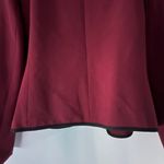 Evan Picone Black Label Blazer 18 Maroon Black Trim Career Open Front Timeless Photo 4