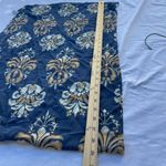 National Portrait Gallery 100% silk crepe Fleur De Lis scarf 58” X 18”. Blue Photo 3