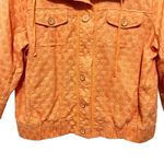 Laura Ashley  Women‎ Jacket L Orange Textured Dot Button Front 3/4 Sleeve Casual Photo 6