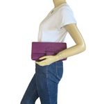 REED KRAKOFF PEBBLED PURPLE LEATHER CLUTCH BAG W/DUST BAG Photo 8