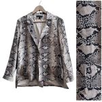 Elizabeth and James Silk Shell Fully Lined Pocket Lightweight Blazer Size Large Photo 2