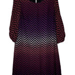 Luxology Dress Size 10 Multi Color Chevron Striped Womens Lined Polyester Photo 0
