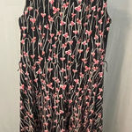 Charter Club  Floral Black and‎ Pink Sleeveless Dress medium Photo 0