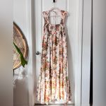 Anthropologie  Floral Multicolor Sleeveless Square Neck Maxi Dress White Large Photo 3