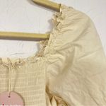 Monbebe Mom Daisy Beige Cotton Midi Dress Womens XS Cottage Core Prairie Minimal Photo 5