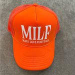 Man I Love Football Orange Trucker Hat Photo 0