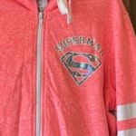 DC Comics Superman Jacket Bright Coral Comfy Hooded Zip New Photo 4