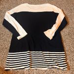 Joseph A. Womens Long Sleeve Knit Mini Dress Black Cream Striped Pocket‎ L Size L Photo 5