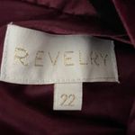 REVELRY Beck Velvet Dress Plus Size 22 Burgandy Ruched Formal Bridesmaid NWT Red Photo 4