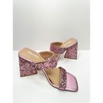 Abound  Sandals Womens Size 5 Pink Carina Glitter Slip On Open Square Toe Heels Photo 3