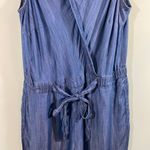 Talbots  Blue Chambray Faux Wrap Sleeveless Wide Leg Jumpsuit Size 18 NWT Photo 1