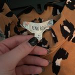 Pink Rose Sleeveless Leopard Print Dress Photo 1