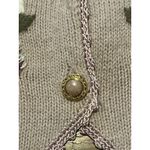 Vintage 90s Koret mauve pink floral embroidered knit sweater vest cardigan L Size L Photo 8