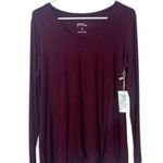 Grace & Lace Boutique NEW maroon v neck swing top romantic size Small Red Photo 1