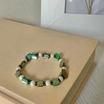 Green Blue Abalone Pearl Bracelet Vintage “Amphitrite” Stretch Beachy Bohemian Photo 2