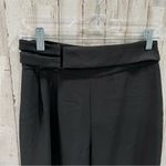 Mango {MNG} Black Wide Leg High Rise Ankle Pants Belted Photo 1