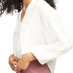 Free People  Cozy Dreams Top Textured Cotton Loose Pullover in Soft White Size XS Photo 3