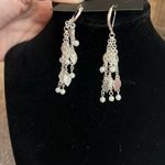 Premier Designs New  Silver Wing and Pearl Dangle earrings Photo 2
