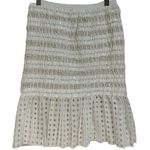Sacai square lace white woven eyelet fit flare skirt size 2 NEW $1200 Photo 0