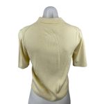 Uniqlo  Cream Yellow Knit Collared Short Sleeve Crop Polo Sweater Shirt Top Sz S Photo 1