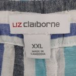 Liz Claiborne Blue Striped Linen Shorts NWOT Size XXL Preppy Striped Shorts Photo 5