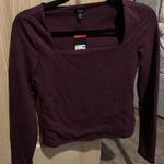 EXPRESS  Burgundy Long Sleeve Top Photo 0