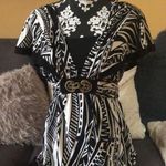 Camille La Vie Black & White Cap Sleeve Blouse M Photo 0