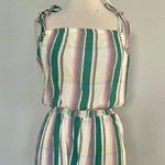 H&M Cream Pastel Green Purple Plaid MIDI Dress Photo 3