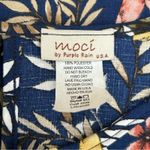 MOCI by Purple Rain Floral Print Top Short Sleeve Blouse Blue Pink Yellow Large Photo 3