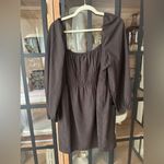 Gianni Bini  mini dress long sleeve babydoll shirred espresso chocolate Photo 3