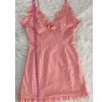 C/MEO COLLECTIVE  Eyelet Mini Dress Spaghetti Strap Cotton Ruffle Peach Large New Photo 15
