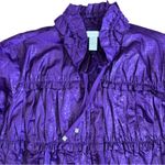 Chico's Chico’s Purple Rushed Zip Up Cotton Lightweight Jacket Size Small Photo 2