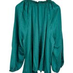 Sugar Lips Alcazar Raglan Sleeve Satin Blouse in Emerald size 3X Long Sleeve NWT Photo 9