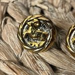 Gold Tone Zodiac Aries Ram Clip Earrings Photo 2