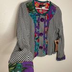 carole little Vintage Petites Jacket NWT Size 8 Flower Button Checkered Floral Photo 1