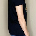 Patrizia Pepe Black Colorful Beaded Nature Bug Fly Graphic Tee Photo 3