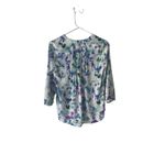 NYDJ Size XXS Mulit Color White Blue Printed Flowy Blouse Photo 3