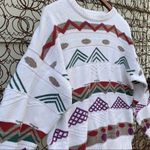 London Fog Vintage 90s geometric stripe sweater LARGE Photo 1