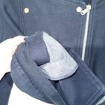 Lou & grey Black Asymmetrical Zip Cotton Blend Jacket Size Small Photo 4