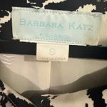 Barbara Katz Womens Cropped Jacket Size S Black White Abstract Cotton Statement Photo 3