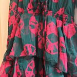 Dark Green & Hot Pink Printed Dresss Photo 11