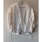 ALLSAINTS  Women's Preslie Silk Blouse in Chalk White Size 6 Photo 3
